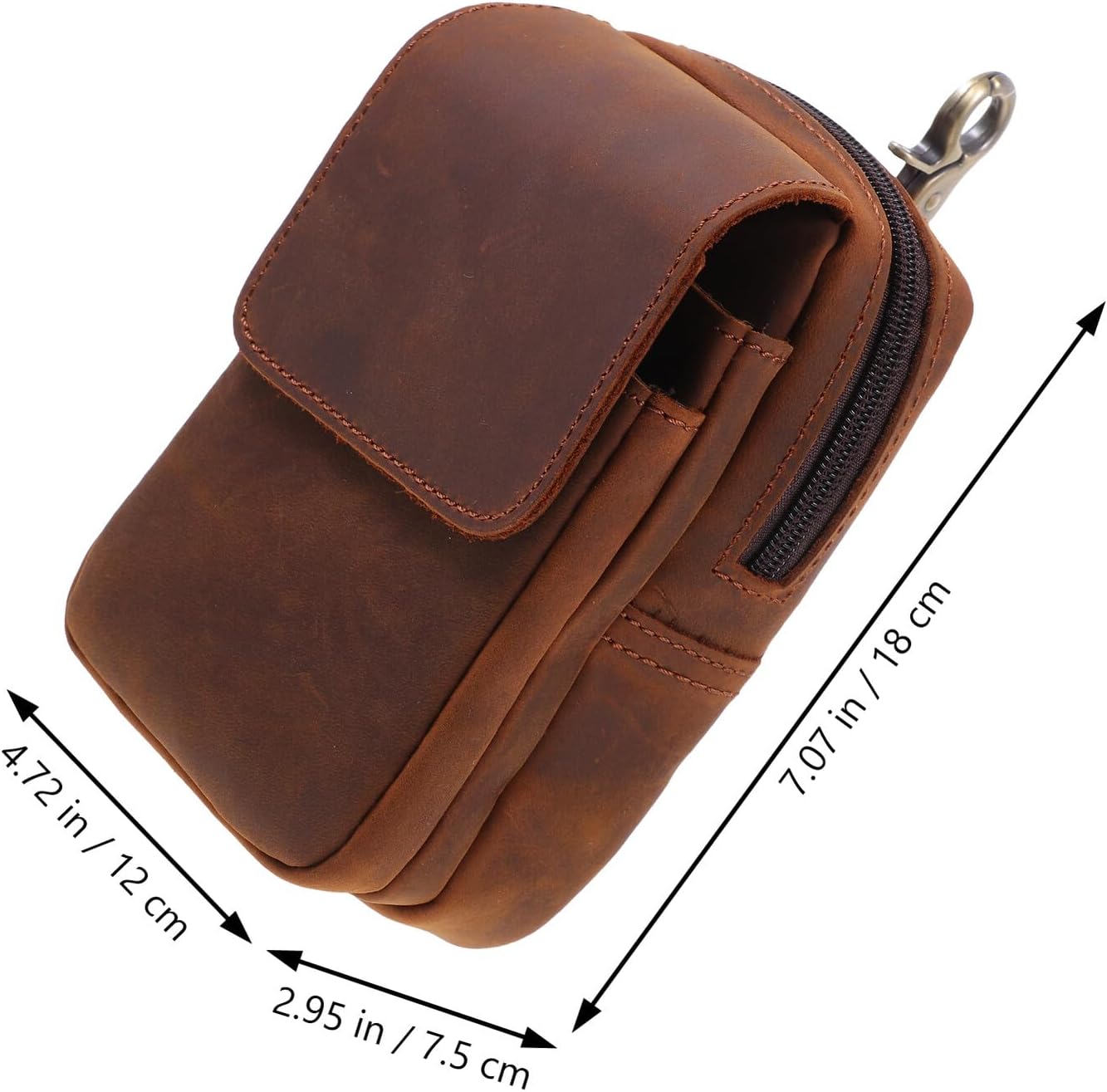 PRETYZOOM Cell Phone Waist Bag Men’S Outdoor Leather Waist Pouch Portable Phone Protective Pouch Mini Belt Bag for Hiking Worksite Use