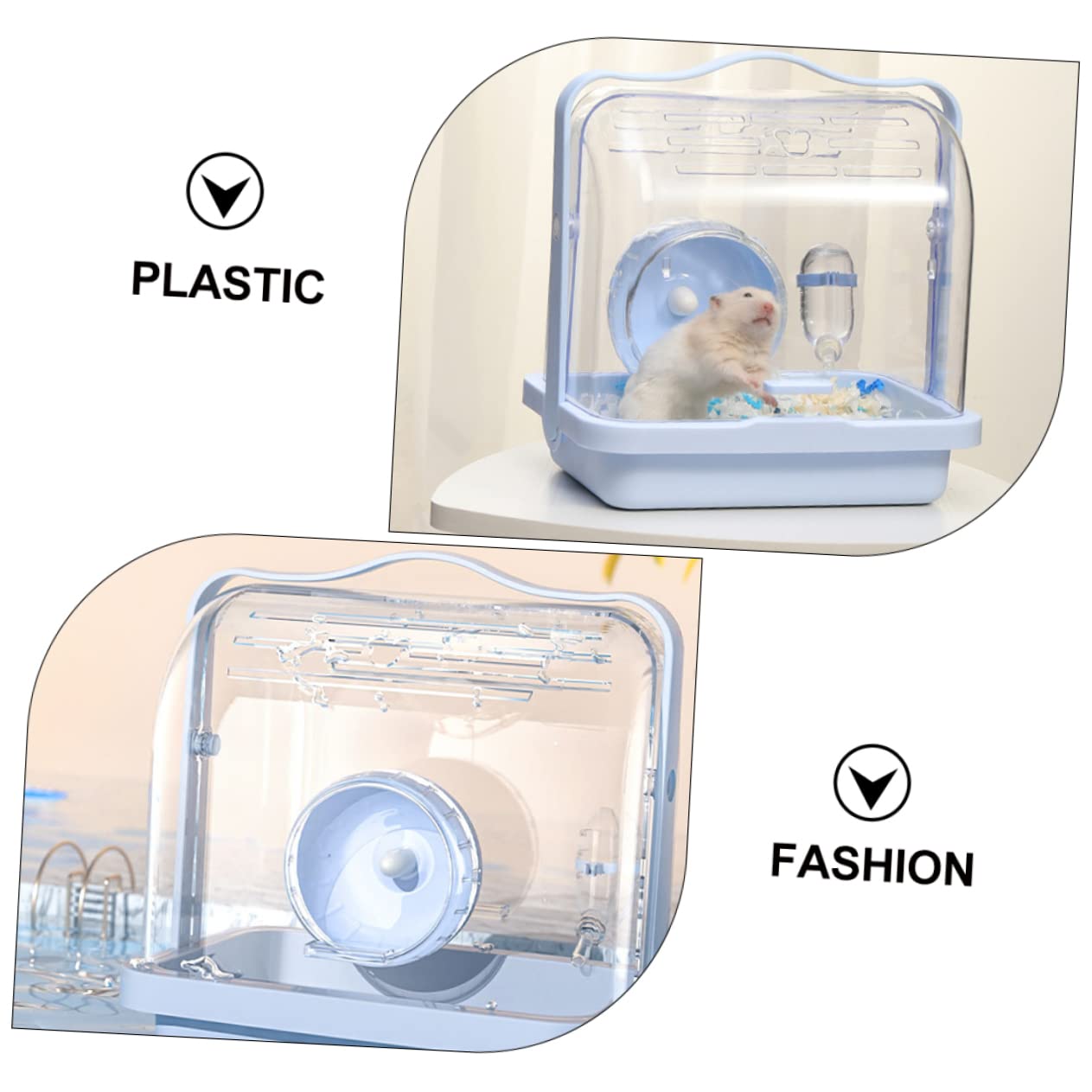 Kleintiertransportbox aus Kunststoff, Tragbarer Hamsterkäfig Blau