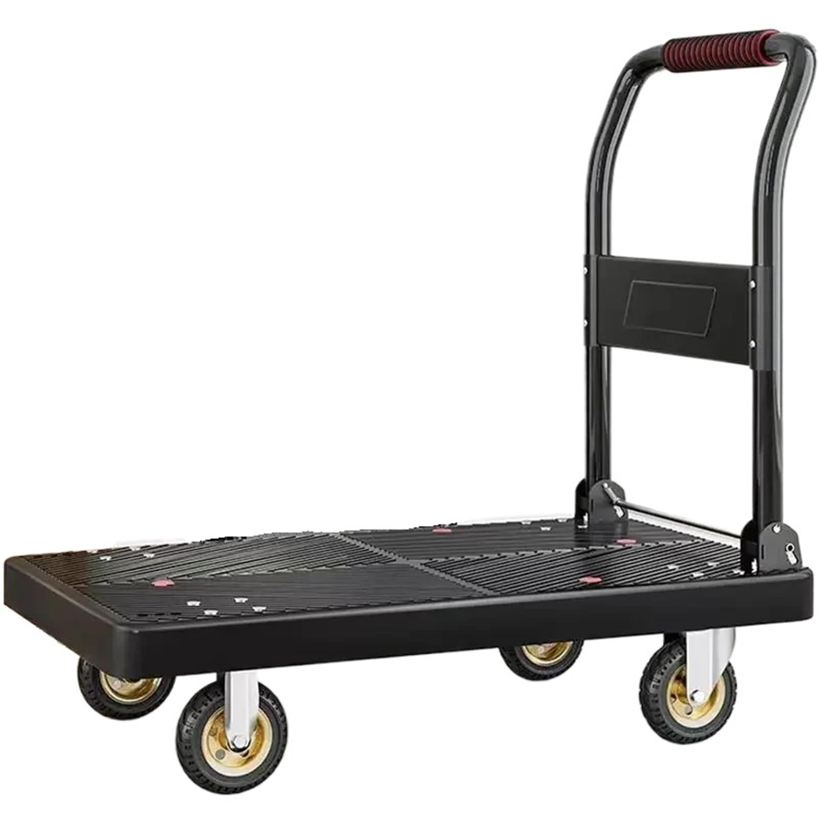 Platform Truck Cart, Folding Cart, Portable 4-Wheel Silent Flatbed For Warehouse Trailer Cargo(90 60cm)