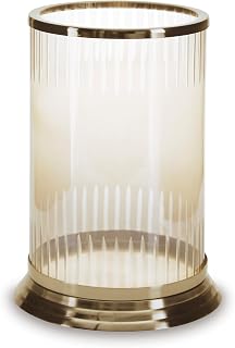 Signature Design by Ashley Aavinson Traditional 11.88' Glass Candle Holder, Metallic & Clear