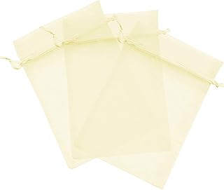 150 Pcs Beige 4x6 Sheer Drawstring Organza Bags Jewelry Pouches Wedding Party Favor Gift Bags Gift Bags Candy Bags [Kyezi Design and Craft]