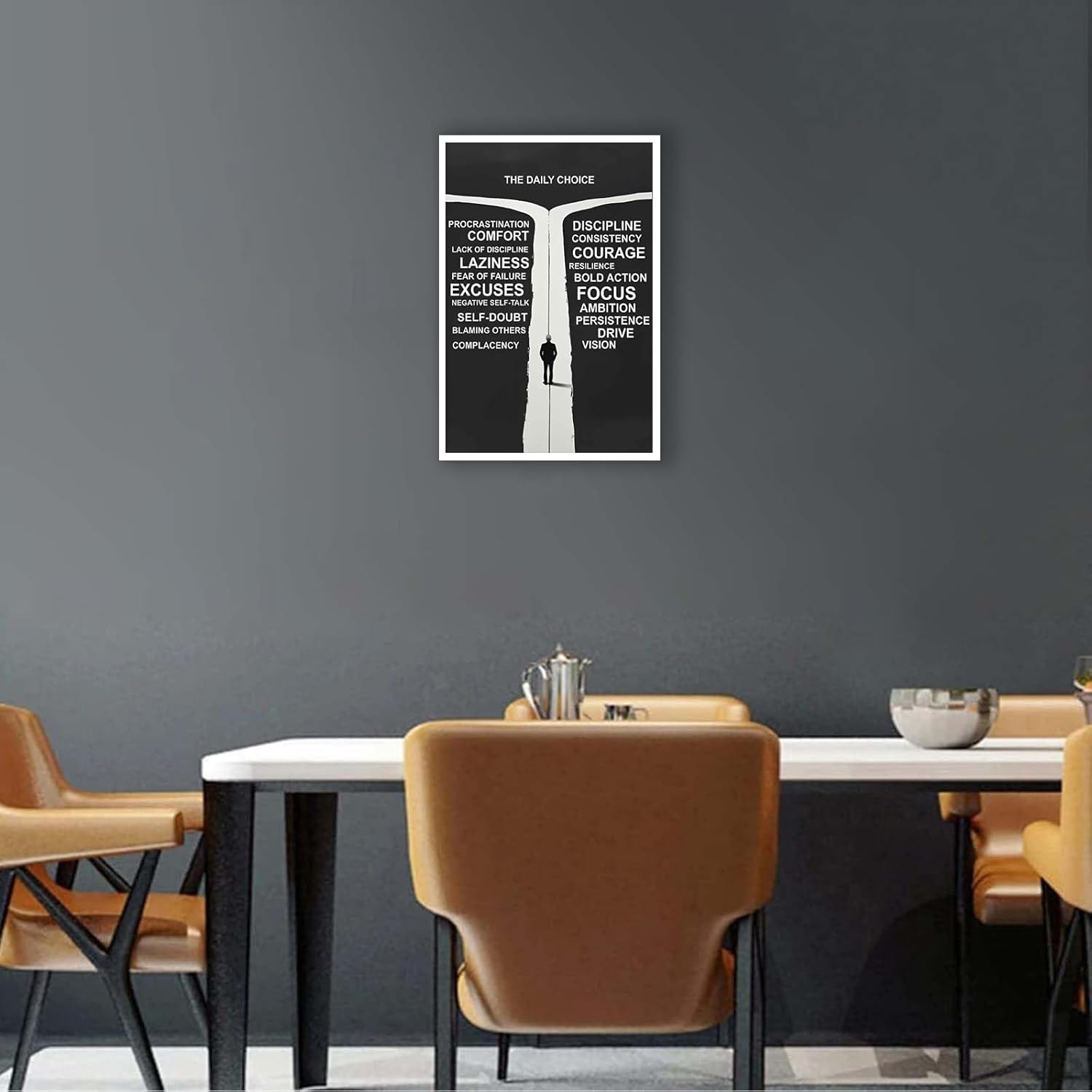 Inspirational Self-Discipline Poster Growing Up The Daily Choice Wall Art Discipline Vs Comfort Choose Prints Painting For Living Room Bedroom Office Wall Decor 16x24in Unframed