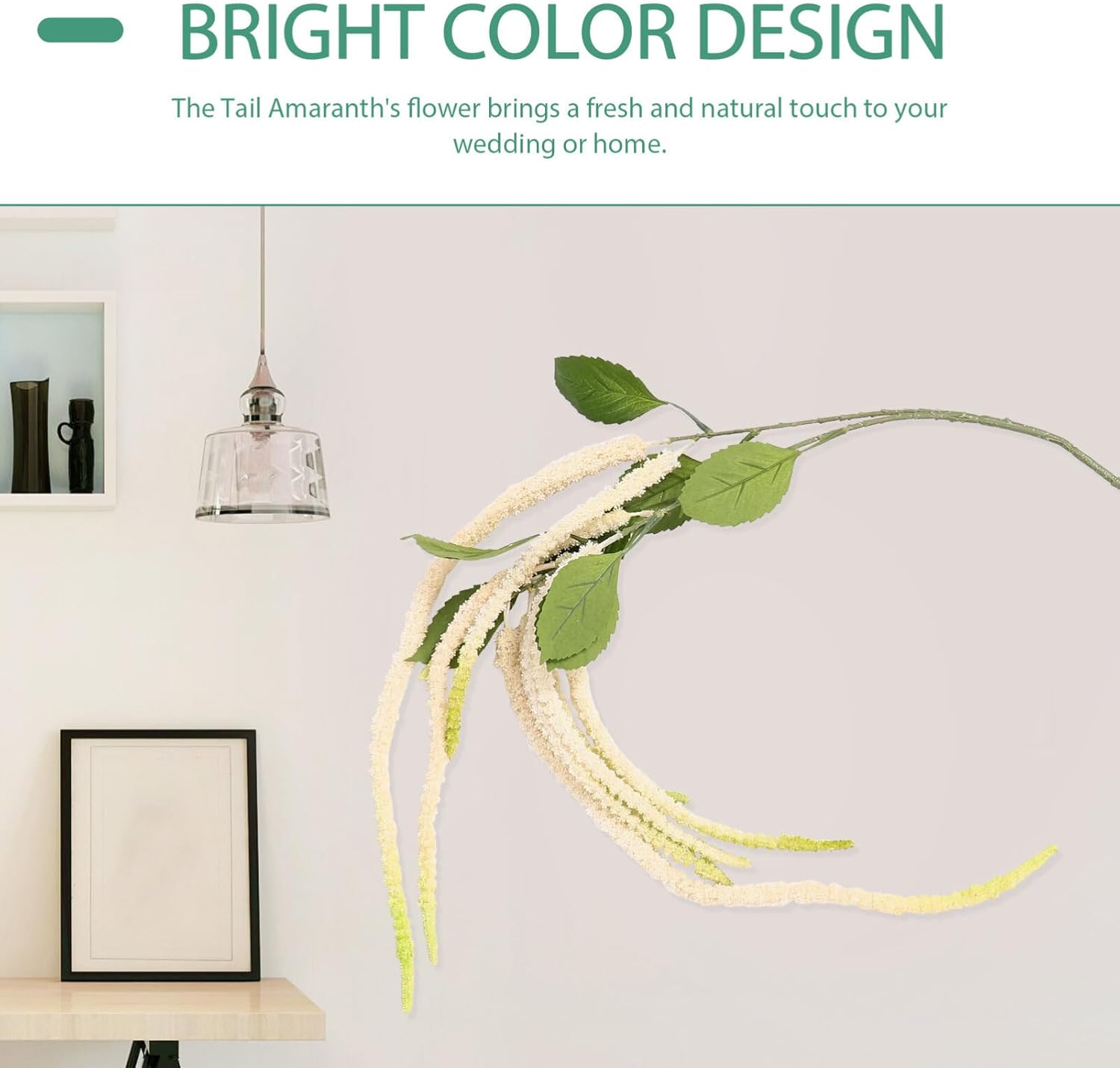 EXCEART Faux Amaranthus Hanging Plant 53.14In Silk Artificial Flowers for Wedding Party Ceiling Home Wall Decor - Image 4