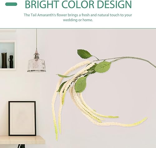 Miniatura 4 de EXCEART Flores artificiales de amaranto, flores falsas de glicina blanca para colgar, guirnalda de Navidad, decoración de boda, arreglo floral,