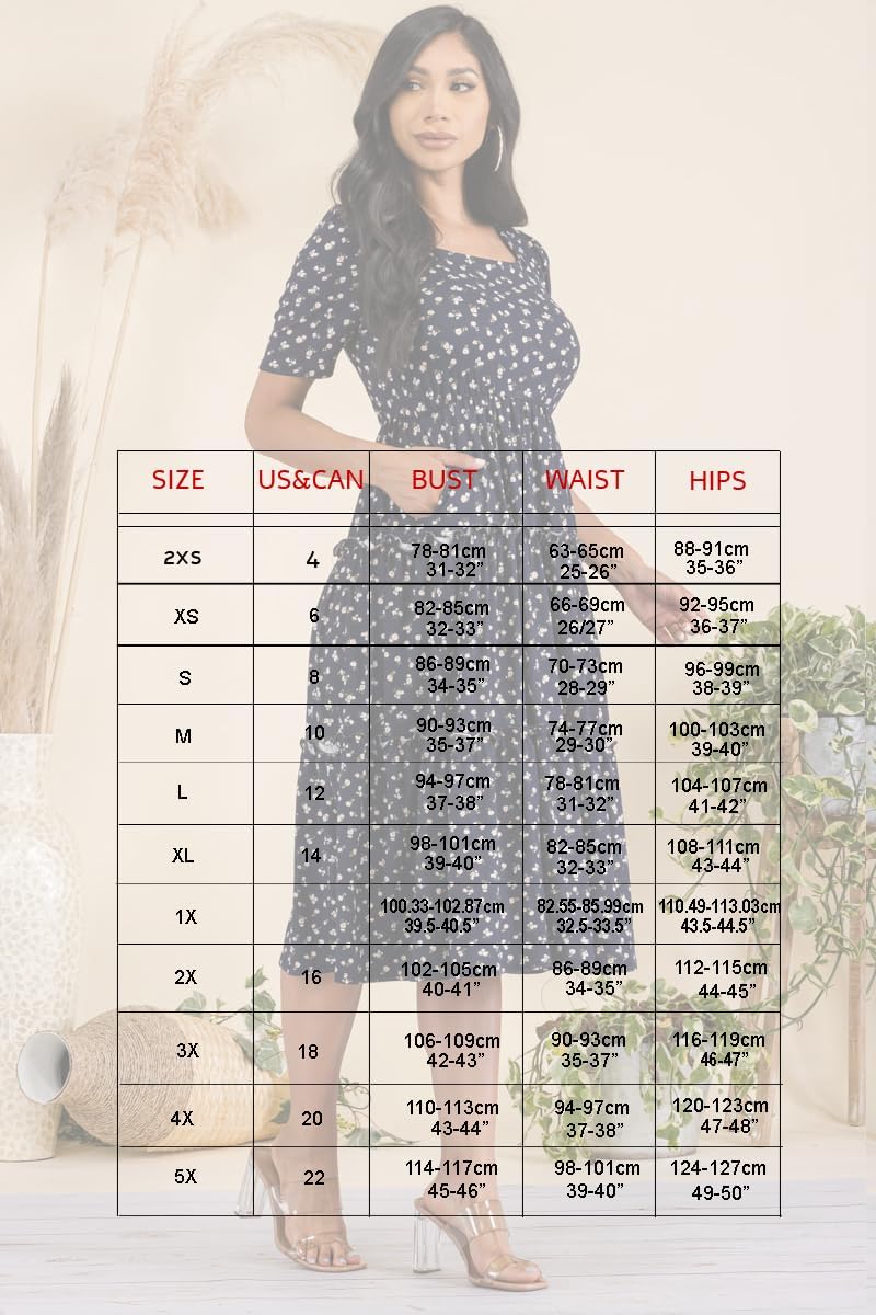 Stylish FABRIC Women's 2023 Summer Spring Square Neck Short Sleeve Tiered Boho Dress, Ruffle Trim with Side Pockets Dresses