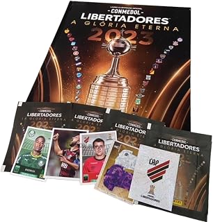 Álbum Capa Dura Copa Libertadores 2023 + 100 Figurinhas (20 Envelopes Lacrados)