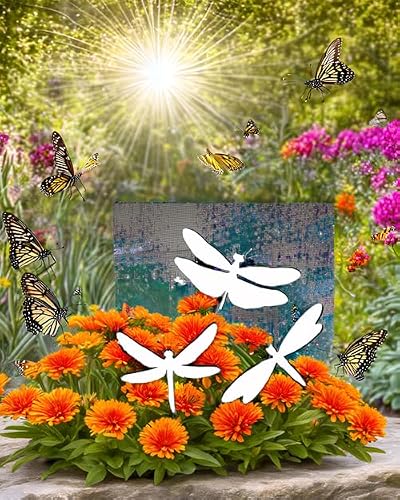 DCentral® Three Dragonflies Flexible Safety Screen Magnets: Double-Sided. Bright White-Easier to See Day & Night. Decorative. Helps to Stop Walking into Screens, Avg Sizes; 6" x 4"