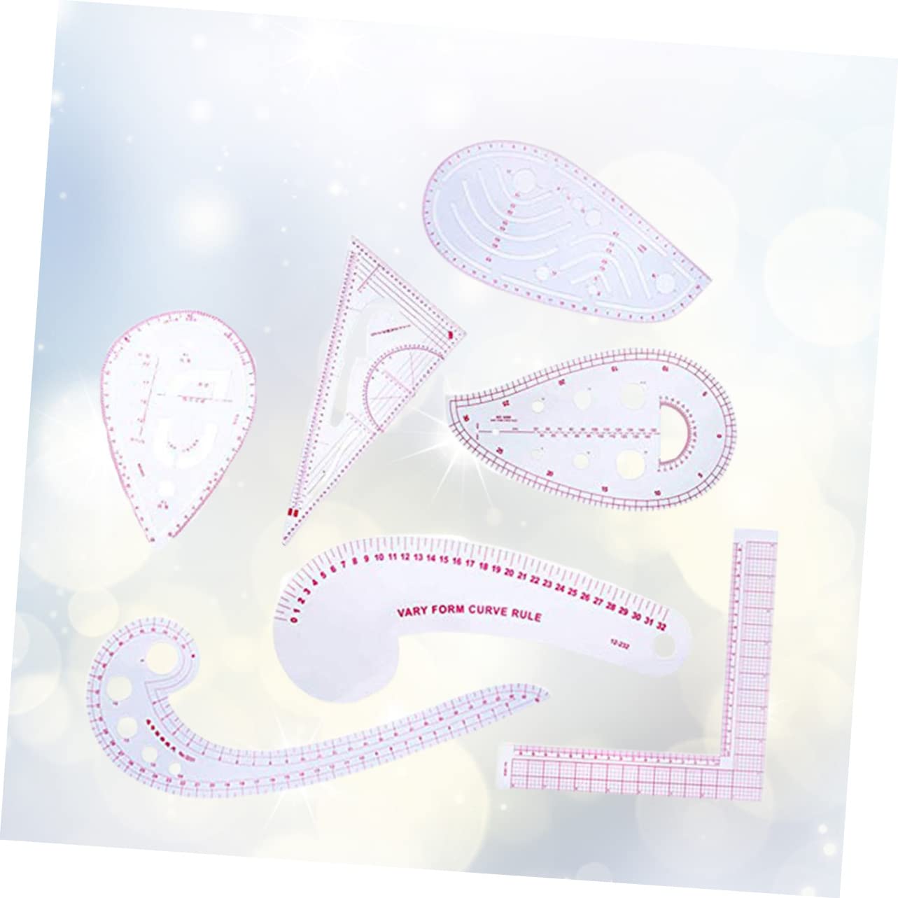 UKCOCO 7 Piezas Reglas para Patchwork Herramientas de Medición Regla Acrílica para Acolchado Medida Hogar y Dibujo