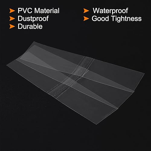 Miniatura 39 de PATIKIL Bandas retráctiles perforadas de 6.102 x 1.575 in, paquete de 400 bandas termocontraíbles de PVC para tapas de diámetro de 3.74 a 3.82