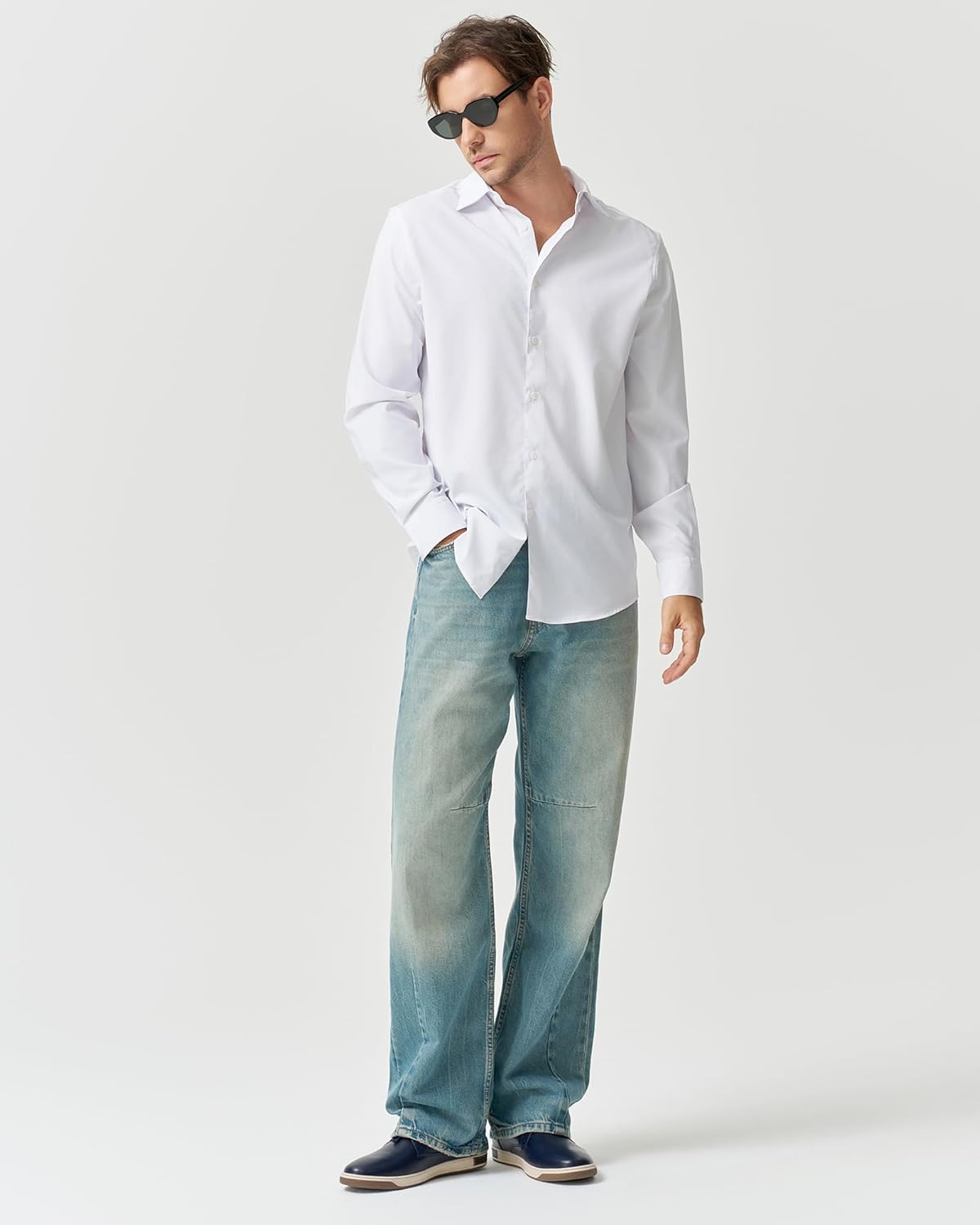 Jousen Men's Fashion Sneakers Classic Retro Casual Shoes for Men Breathable Business Dress Sneaker - Image 3