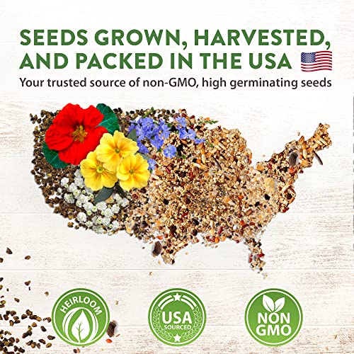 90,000+ Wildflower Seeds - Bulk Perennial Wild Flower Seeds Mix - 3Oz Flower Garden Seeds For Attracting Bees, Birds & Butterflies - 24 Variety Plant Seeds For Planting Outdoor Garden #TOP6