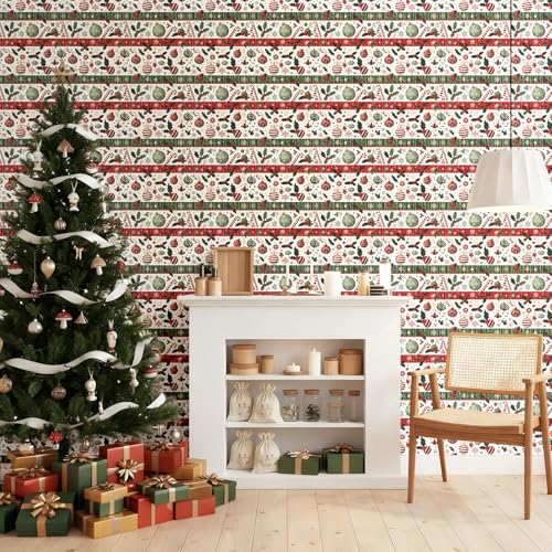 Kitico Christmas Peel and Stick Wallpaper Roll โ Self Adhesive Decorative Wall Paper & Christmas Wrapping Paper 17.7"x118.7" Kitico Christmas Peel and Stick Wallpaper Roll โ Self Adhesive Decorative Wall Paper & Christmas Wrapping Paper 17.7"x118.7"