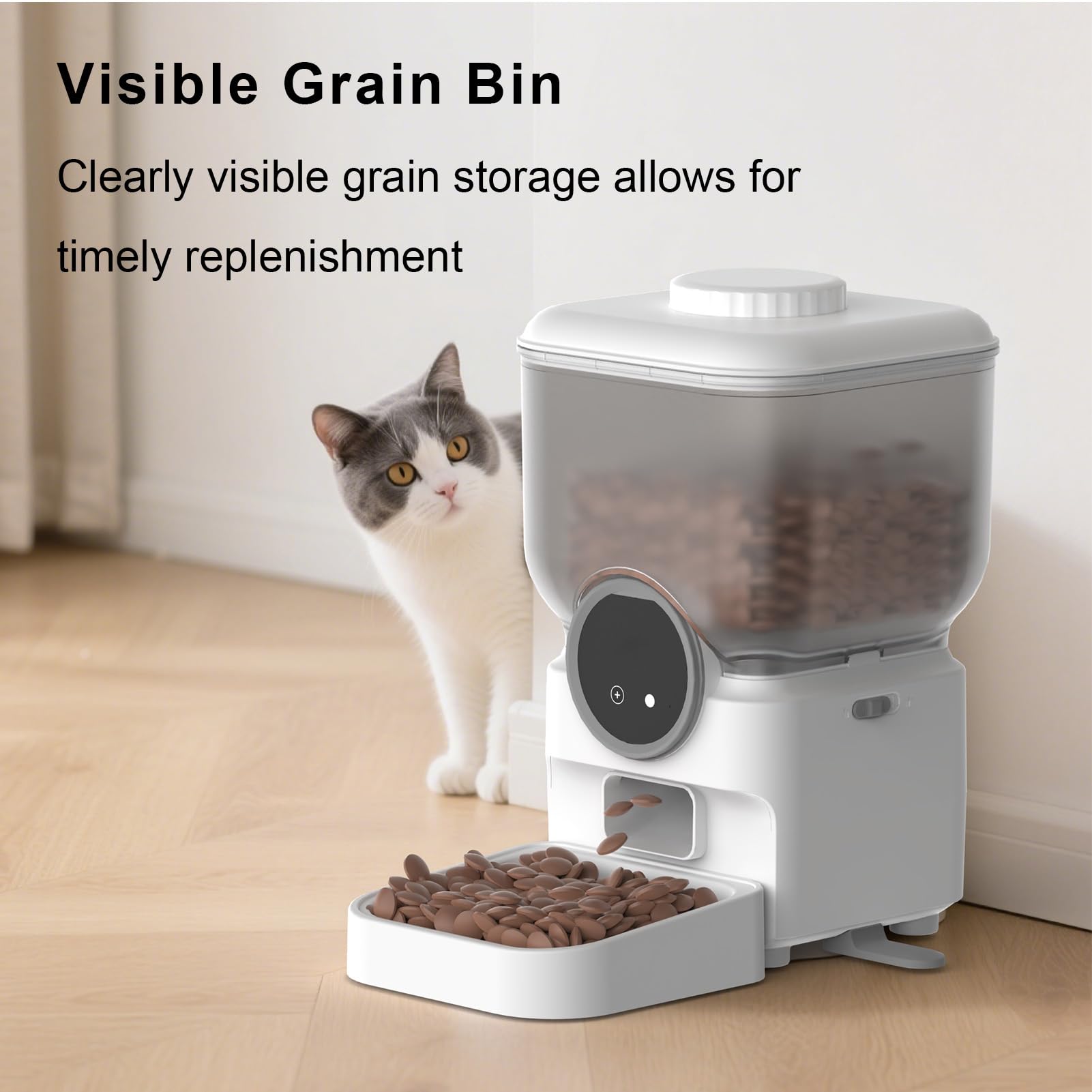 Asixxsix Distributore Automatico Di Cibo per Gatti Wifi, Distributore Di Cibo per Cani Con Timer Intelligente Wireless-Fidelity Da 6,5 Litri Controllo Tramite App per Cani Di Piccola