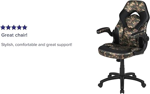 Miniatura 5 de Flash Furniture X10 Gaming Chair Racing Office Ergonomic Computer PC Adjustable Swivel Chair with Flip-up Arms, Camouflage/Black LeatherSoft