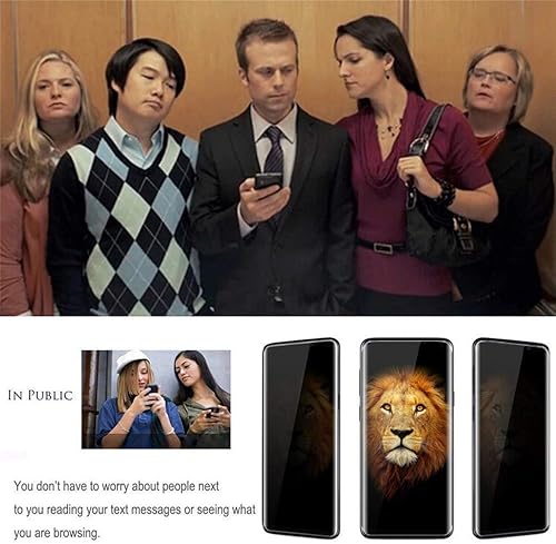 Miniatura 5 de Protector de pantalla de privacidad para Galaxy S22 Ultra, antiespía, compatible con fundas, cobertura completa, soporte para desbloqueo en