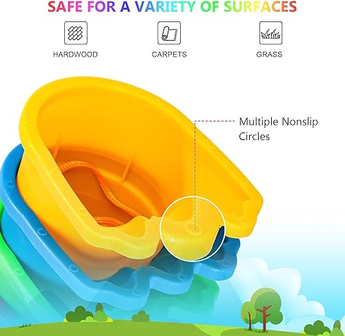 Miniatura 5 de IROO Balancing Stilts for Kids, 4 Pairs Plastic Walking Stilts Children Monster Feet Toys with Adjustable Rope Gifts for Balance and