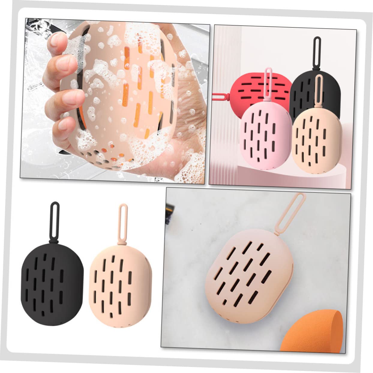 minkissy 8piezas Estuche De Silicona para Esponjas De Maquillaje Contenedor Compacto y Ligero para Viajes y Almacenamiento Neutros