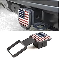 Osilly 2 Inch American Flag Trailer Hitch Cover - Durable TPU Plug for 2" Receivers, Patriotic Protection for Trucks SUVs RVs ATVs (Red)