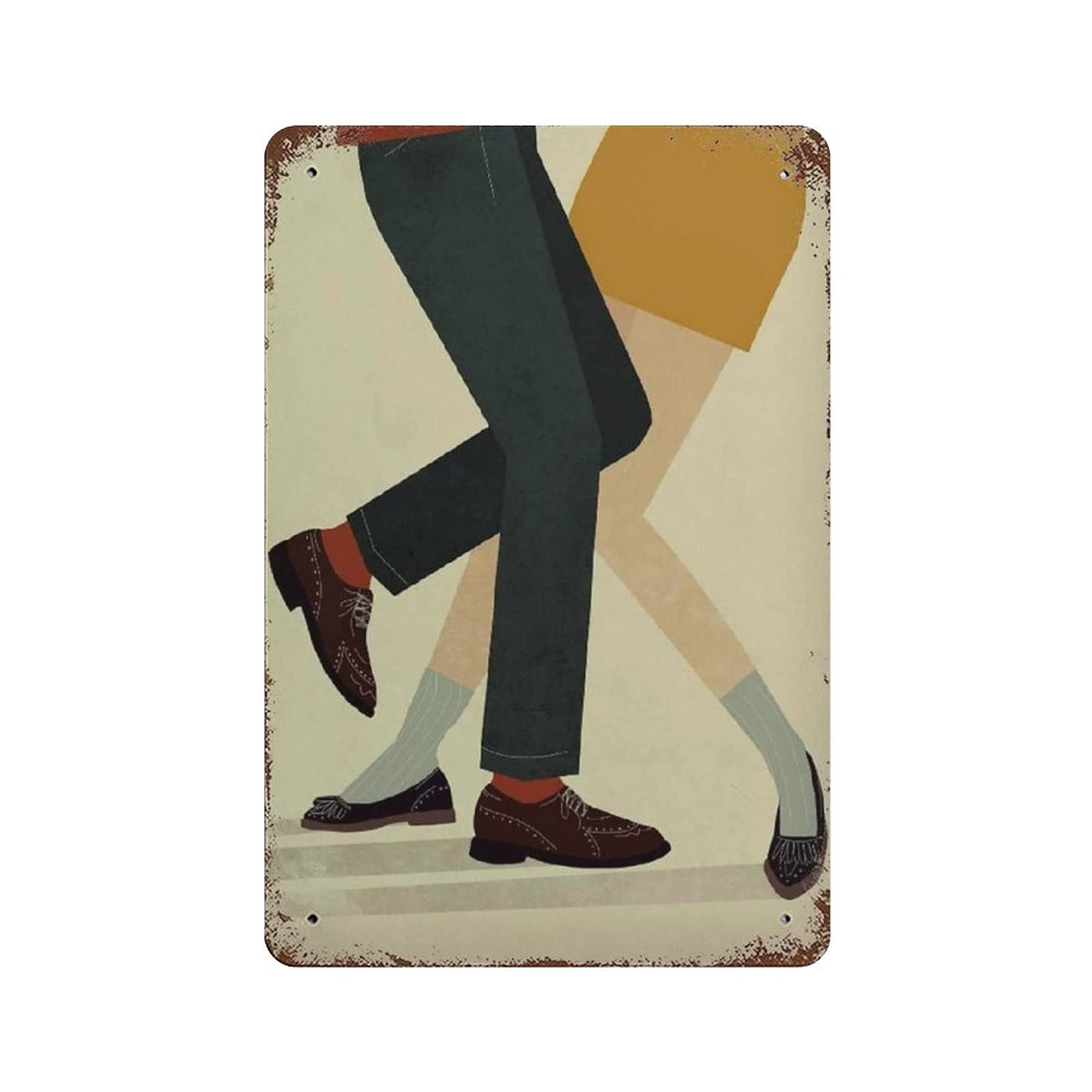 Metal Tin Sign Soul Dancing Couple Decor Vintage Tin Poster Metal Sign Wall Decoration Country Kitchen Home Garage Decor 12"x8"