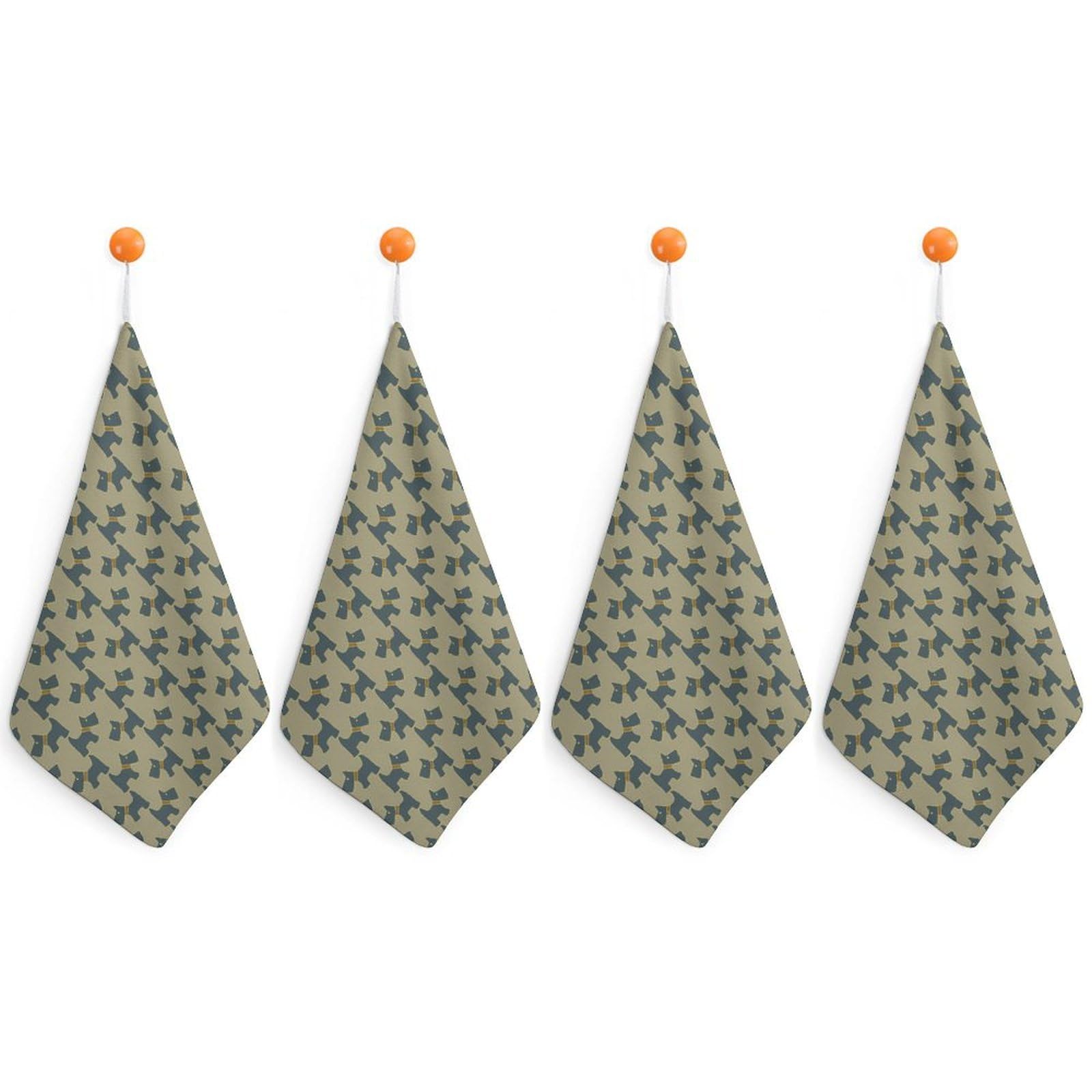 TXFBTRFSA Scotch Terrier Dogs Hand Towels with Hanging Loop Kitchen Towel Handkerchiefs Cleaning Cloths