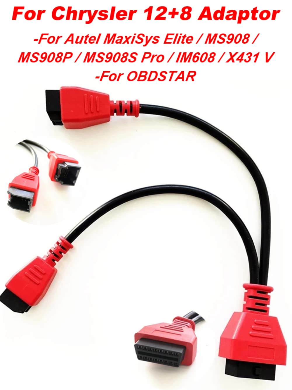 Kabel OBDII 12+8 Pin für Chrysler Programmierkabel Stecker für Autel DS808 Maxisys Hauptprüfkabel für Autel DS808 Maxisys MS905 MS906 MS906BT MS906S MS908 MS908S Pro Adapter