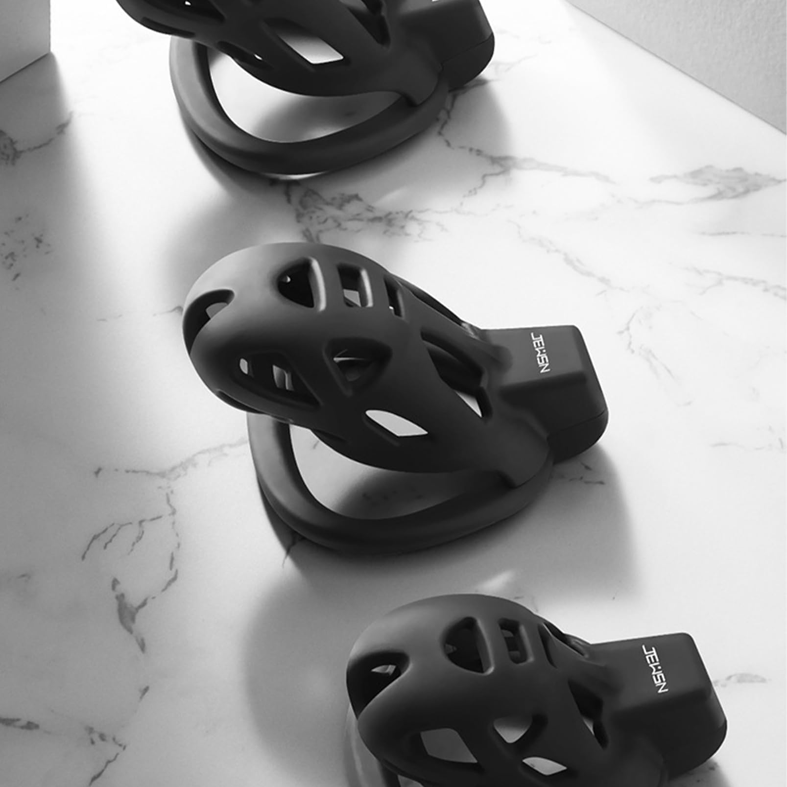 Juego de Jaula para el Pene con 3 Cockrings de Diferentes Tamaños Jaula de Castidad Transpirable BDSM Bondage SM Juego Juguetes Sexuales para Hombres y Parejas (XS)
