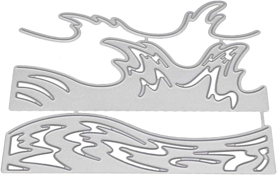 puhoon Cutting Dies, Wave Metal DIY Scrapbooking Stencil, Album Card, Embossing Craft Decor for Home