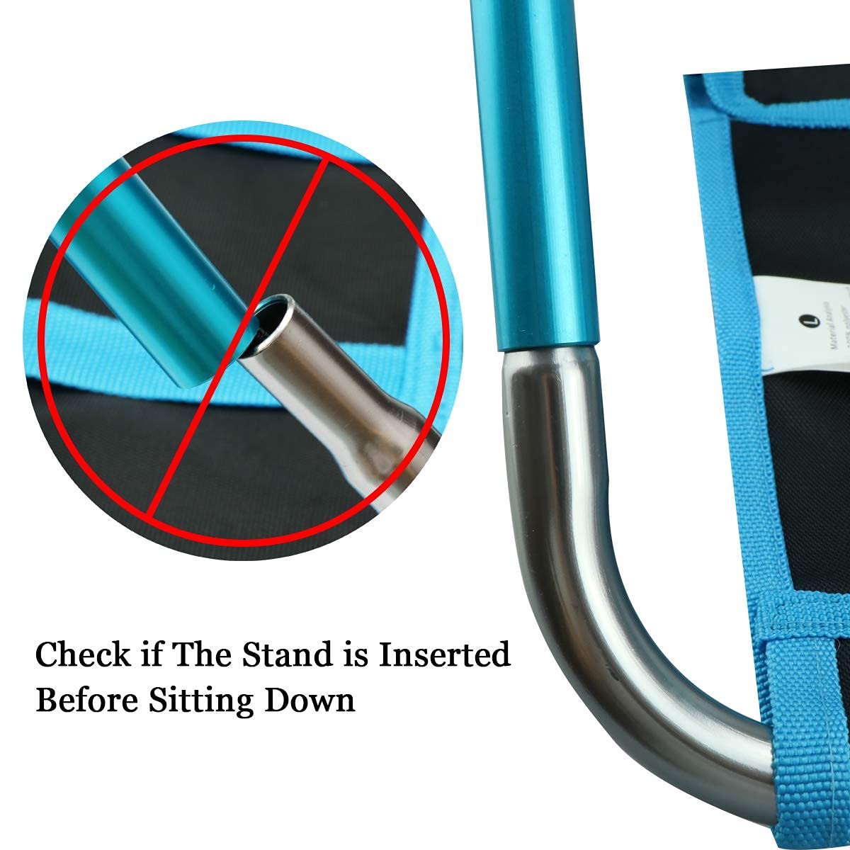 Tabouret pliable avec sac de transport, support en alliage d'aluminium, léger et portable pour camping, pêche, randonnée, voyage, barbecue (bleu, taille L - 30 x 27,9 x 29 cm)