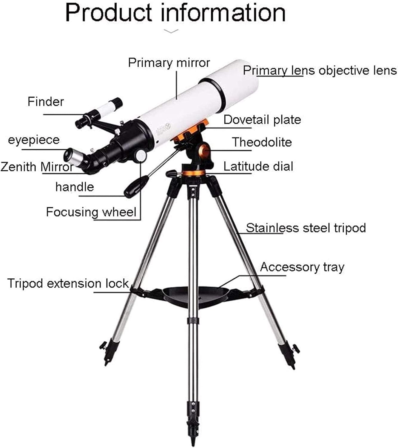 High Power Monocular Telescope for Adults & Kids, Portable Travel Telescope, Ideal for Stargazing & Outdoor Adventures, Includes Carry Bag