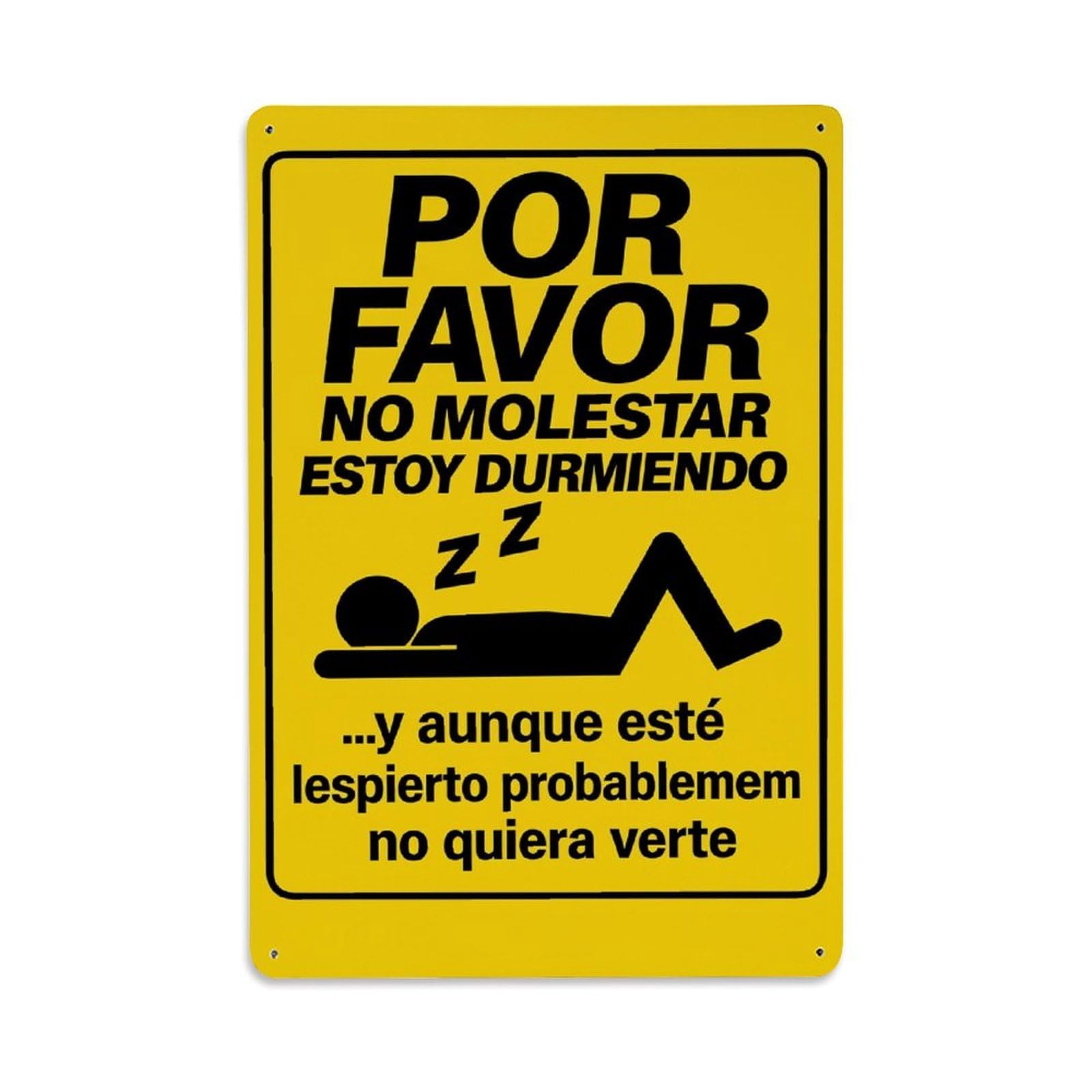 Enderetf Vintage Please Do Not Disturb I Am Sleeping Tin Sign Metal Poster, Home Bar Garage Man Cave Cafe Indoor & Outdoor Wall Decoration 8X12inches