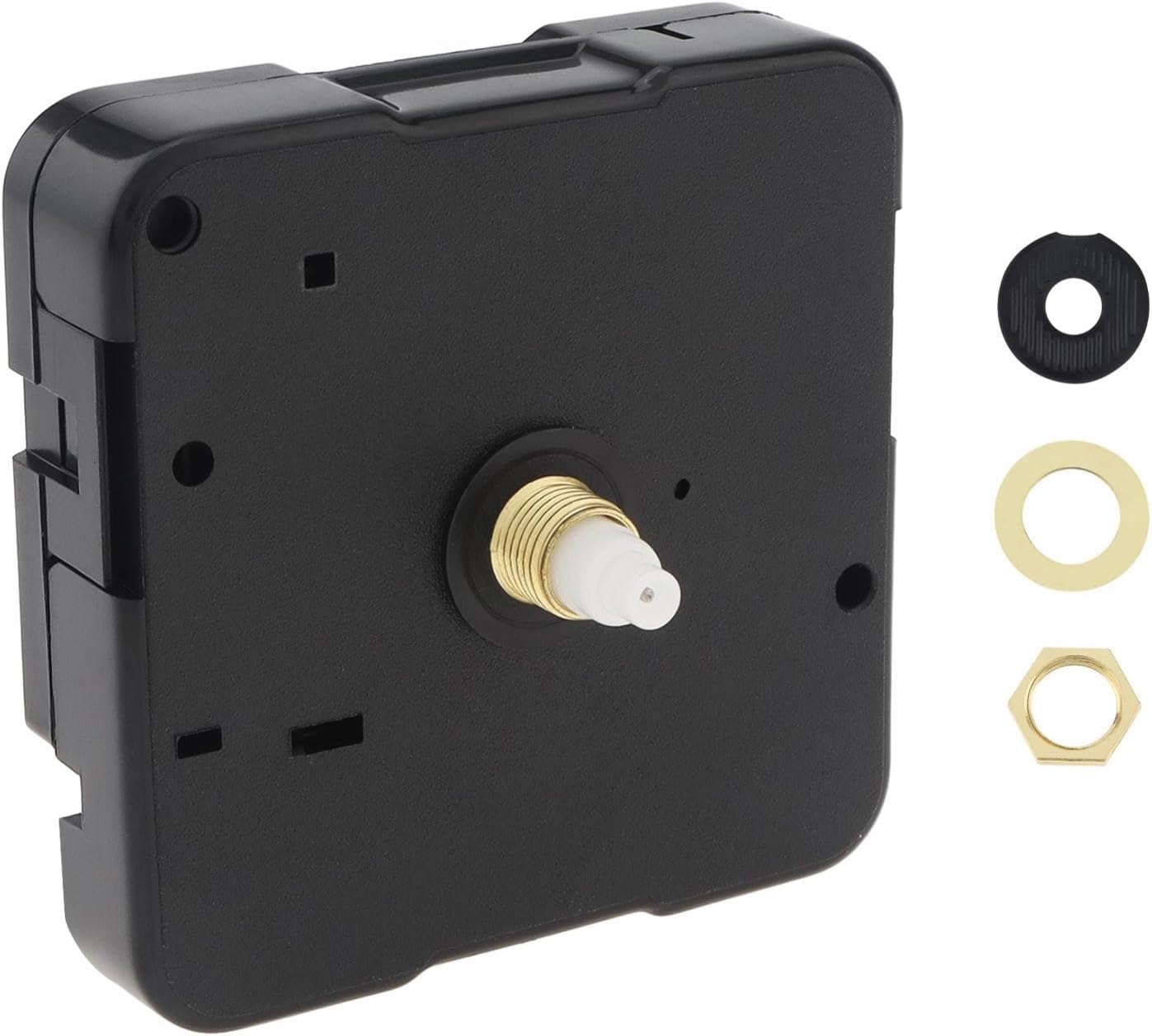 Clock Mechanism Replacement, 13mm(1/2 Inch) Long Shaft 5mm(3/16 Inch) Thread Quartz Clock Movement Jumping Seconds Parts (hangless-13mm(1/2Inch) Shaft-5mm(3/16inch) Thread, Piece, 1)