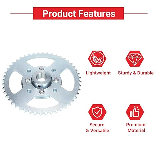 Vista 2 de GREHUA Go Kart 40/41/420 Piñón de cadena 48 dientes y cubo con orificio de 1 pulgada 1/4 Keyway compatible con Predator 212cc 196cc 6.5HP GX160