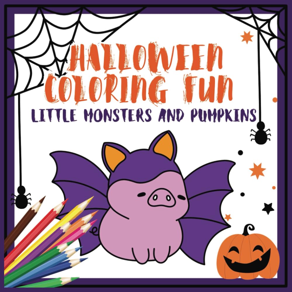 Halloween Coloring Fun: Little Monsters and Pumpkins