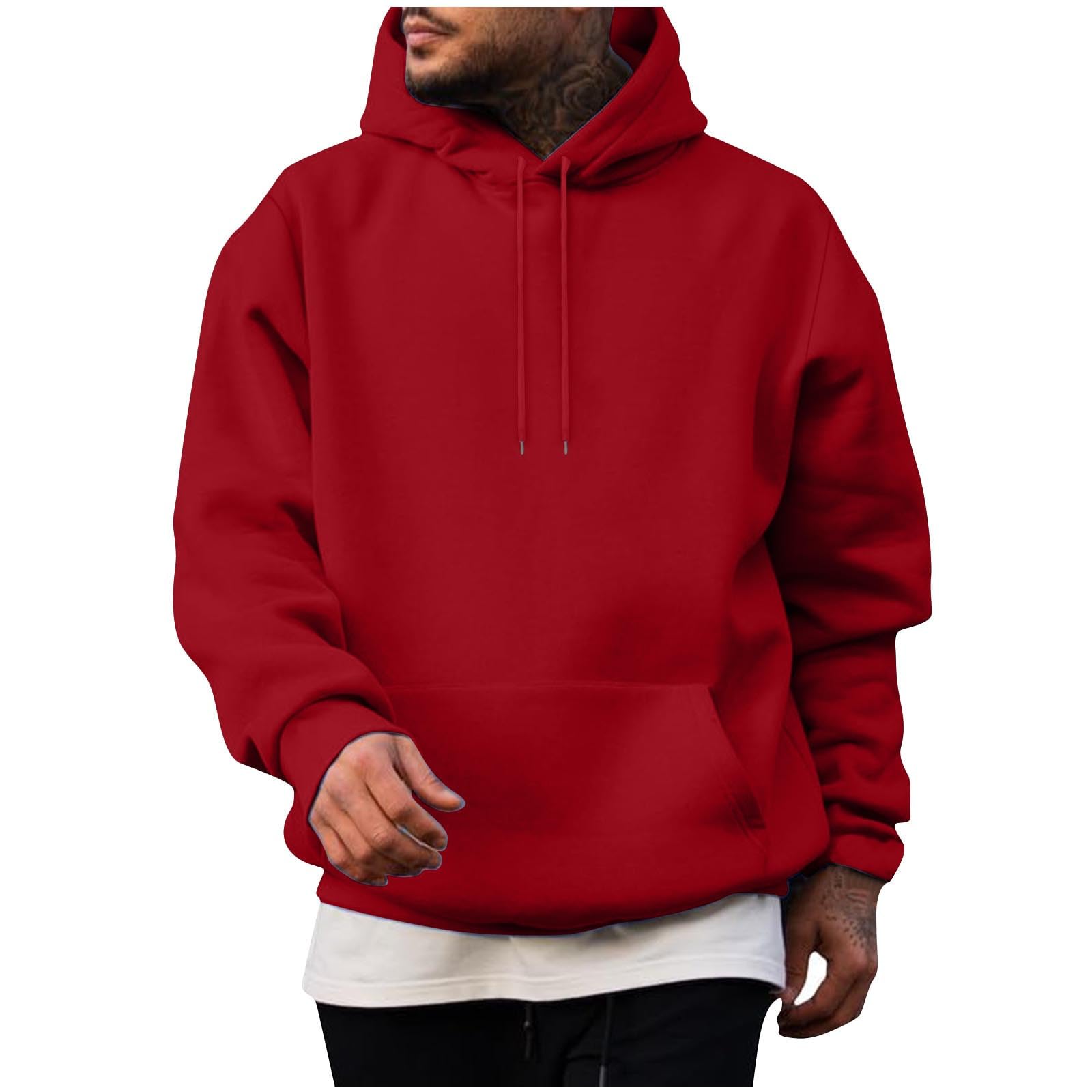 Hoodies For Men UK Oversized Hoodies With Pockets Fleece Work Sweatshirts Warm Long Sleeve Tops Big And Tall Work Gym Golf Sweaters Pullovers Plain Baggy Sweatshirts Fall Winter Clothes Mens Jumpers