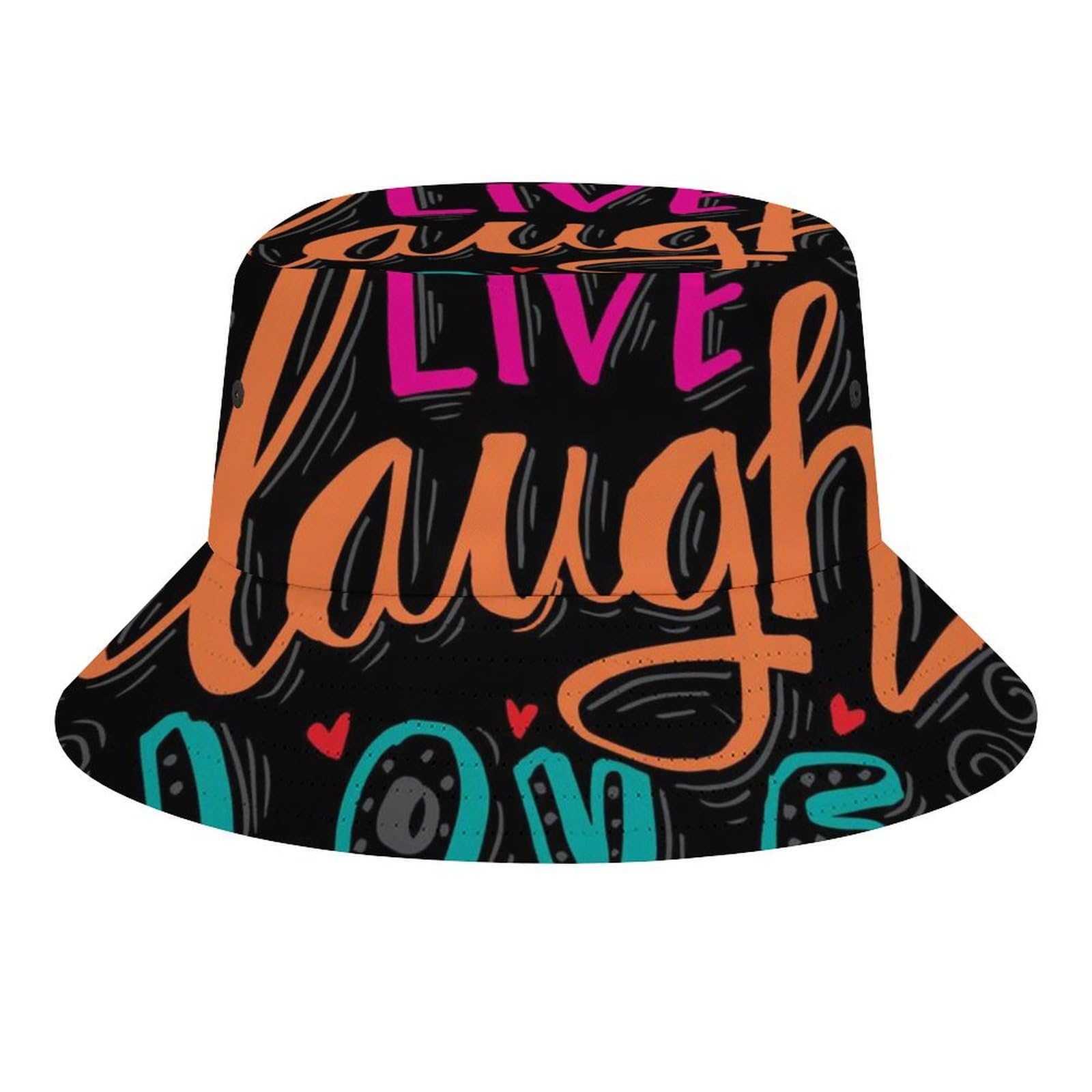 Lurnise Men‘S Sun Hats Live Laugh Love Women's Bucket Hats Fisherman Hat Outdoor Cap Multi