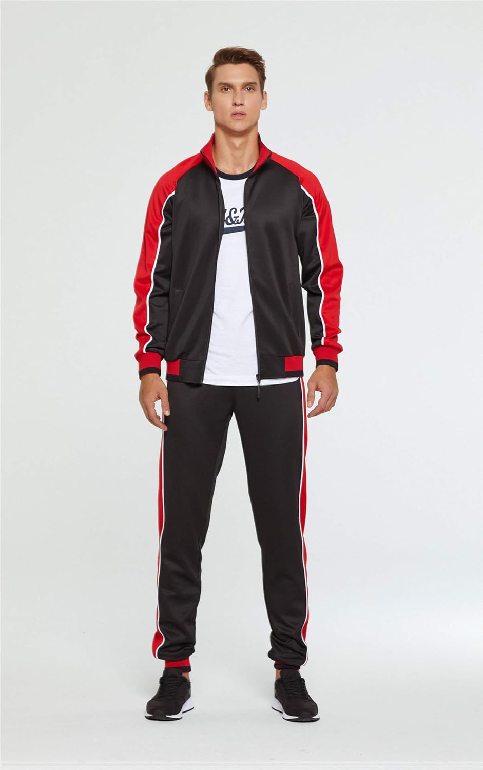 tebreux men's tracksuits 2 piece outfit jogging suits set casual long sleeve sports sweatsuits