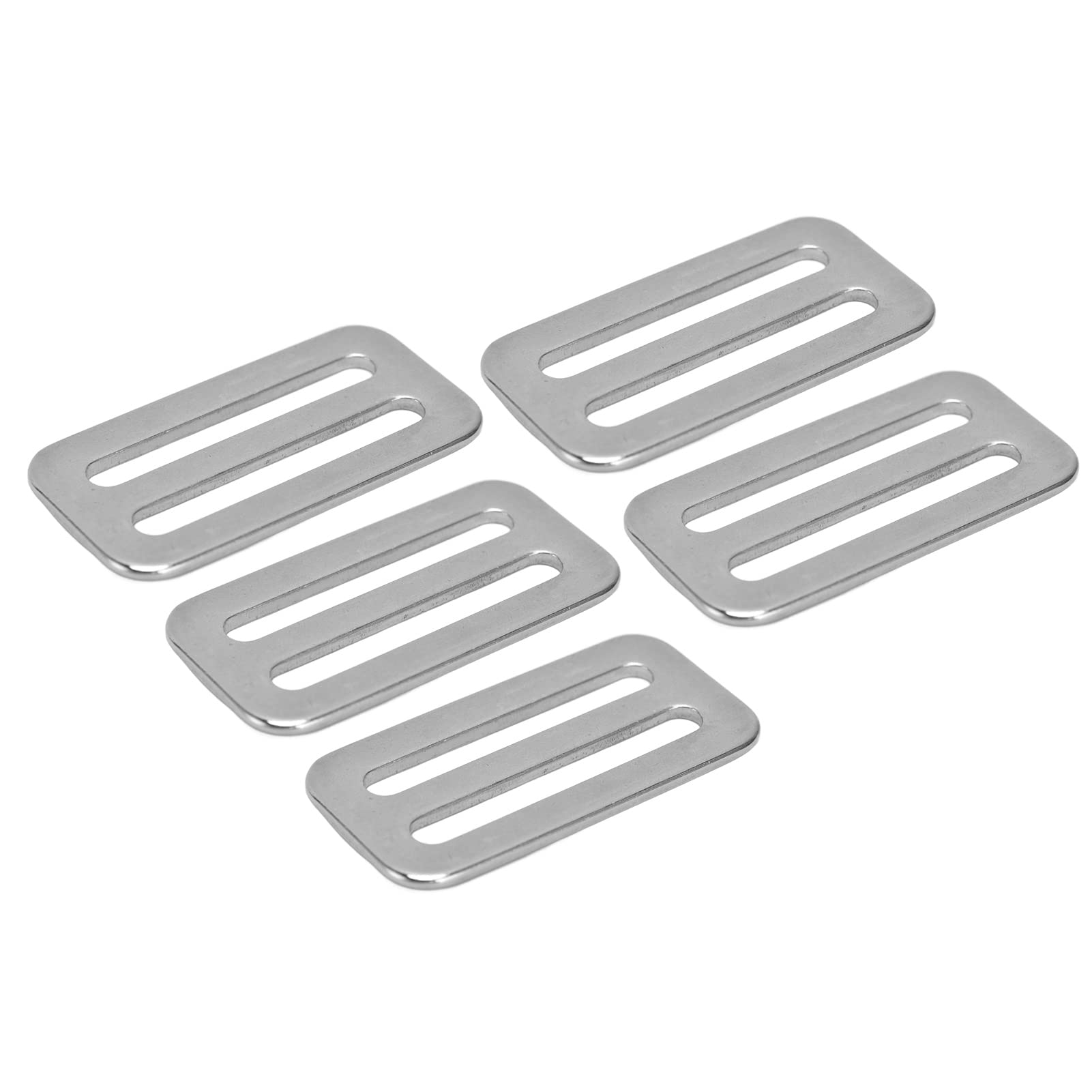 Fafeicy 5 Pezzi Fibbia Regolabile in Acciaio Inox per Fettuccia Vincolante Collari Cinghie Cinture Portafogli Connettori Accessori