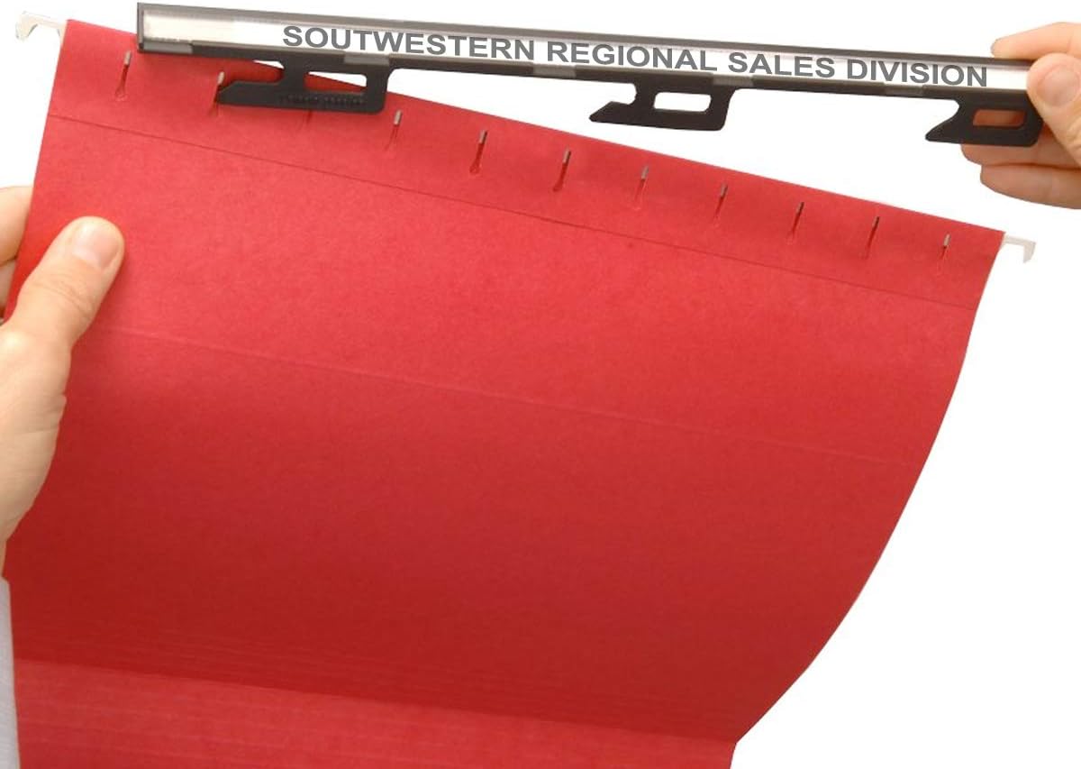 Ultimate Office MagniFile Insertable Hanging File Folder Tabs. Indexes That Double The Size of Your File Titles to Find Files Fast! (Set of 10), Black