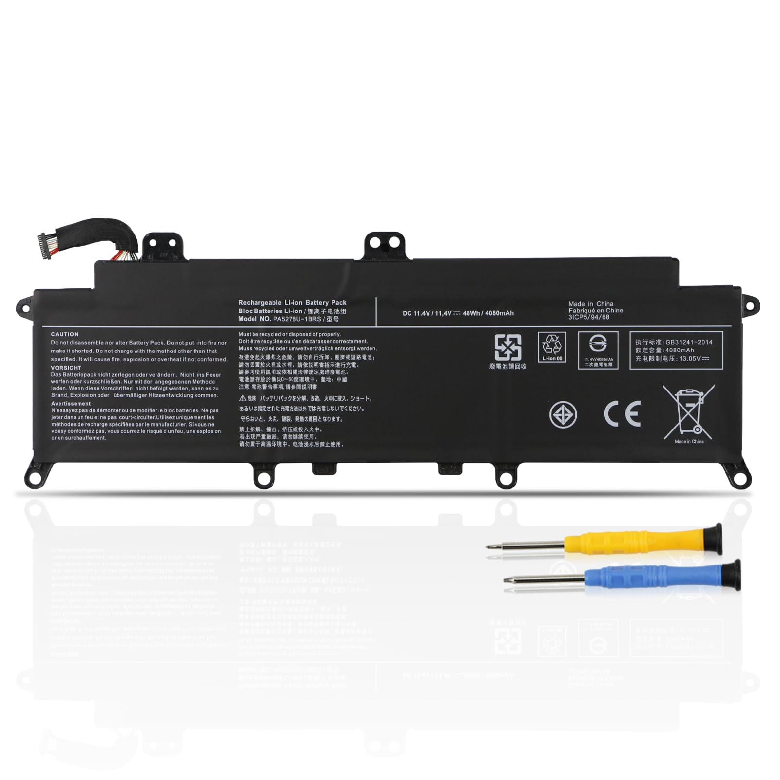PA5278U-1BRS Batteria per Toshiba Tecra X40-D X40-E X40-F Portege X30-D | X30-E X30-F Dynabook X40-G X30-D-11U X30-D-161 X30-D-162 X30-E-11U X30-E-12W X30-E-12N X30-E-133 X40-E-10H 48Wh