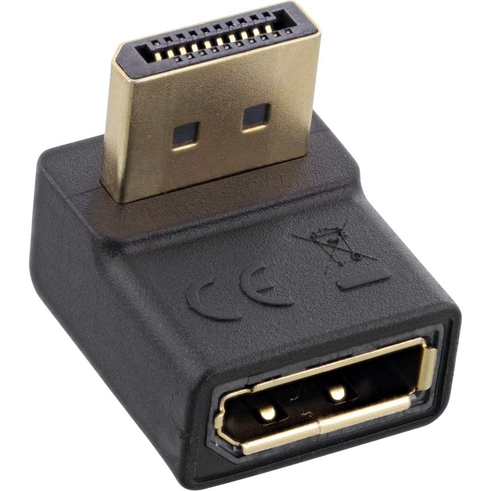 InLine® Adapter DisplayPort, DisplayPort, wtyczka/gniazdo, zagięty do góry