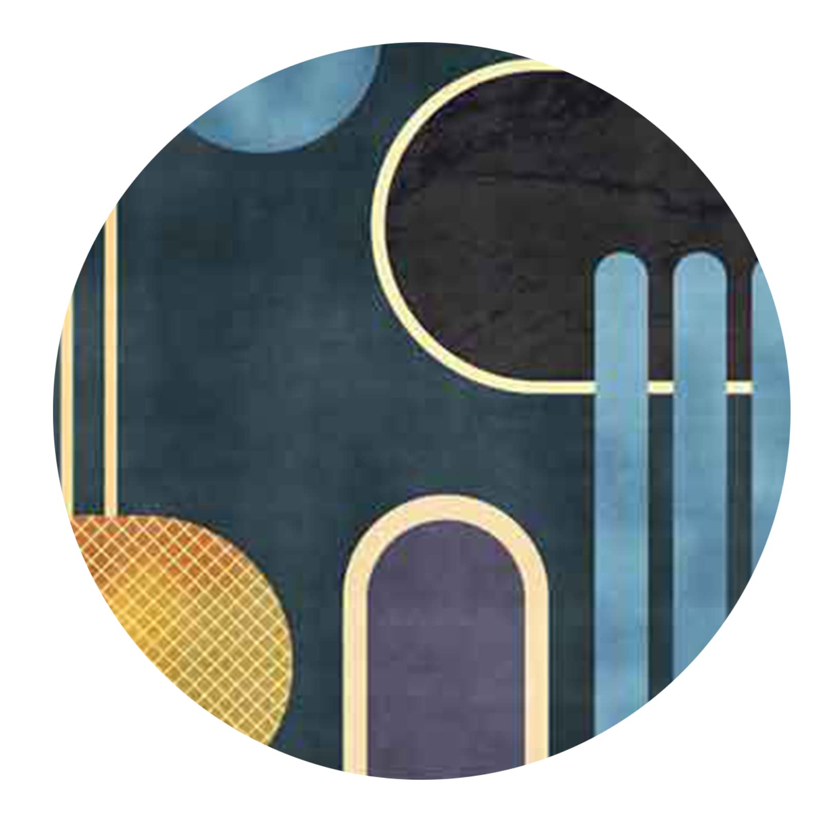 Tapis de couloir ovale géométrique 70 x 120 cm lavable pour salon