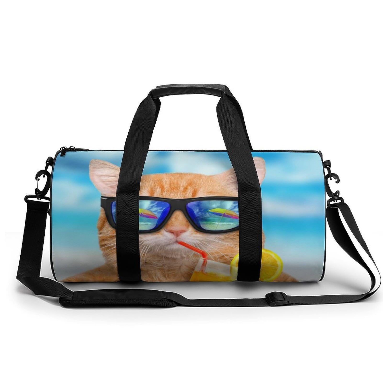 Sac de sport chat drôle avec grand compartiment 45cm et motif original - 8