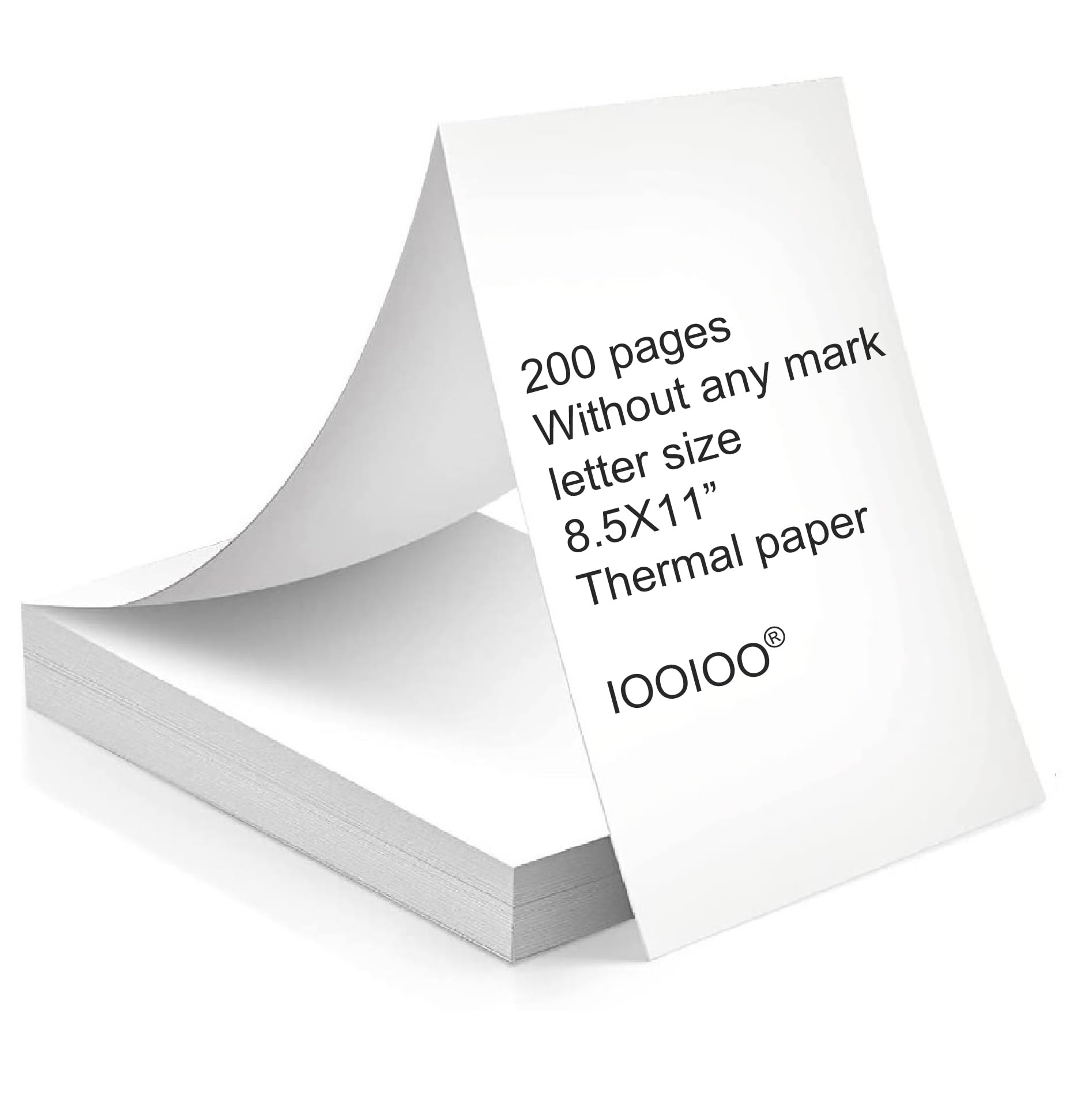 200 pages, BPA BPS free, thermal printer paper 8.5 x 11,letter,folded,continuous,without black mark for thermal printer