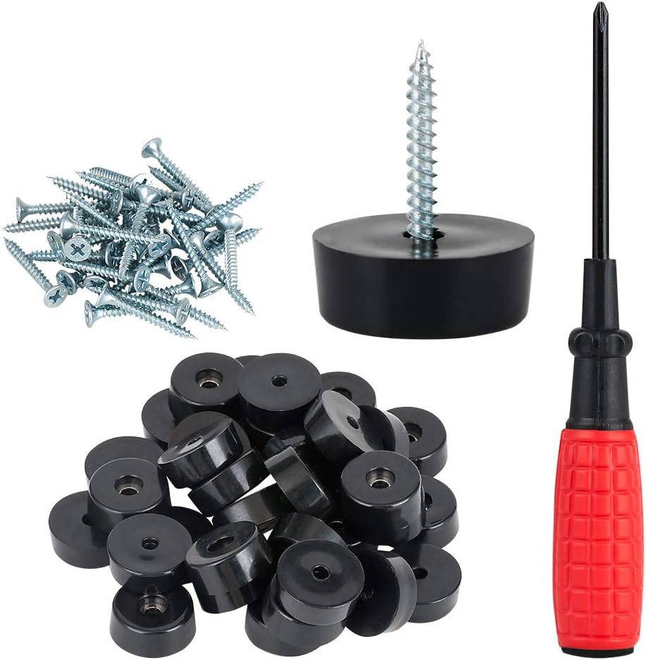 Rubber Screw in Chair Leg Floor Protectors, 36 Pack LOUFIMIDON Screw in Rubber Stopper with Screwdriver, Furniture Sliders Nail on Feet for Protecting