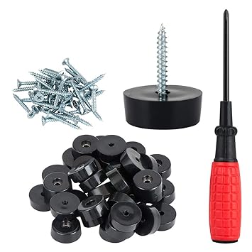 LOUFIMIDON Rubber Screw in Chair Leg Floor Protectors, Screw in Rubber Stopper with Screwdriver, for Protecting (36 Pack)