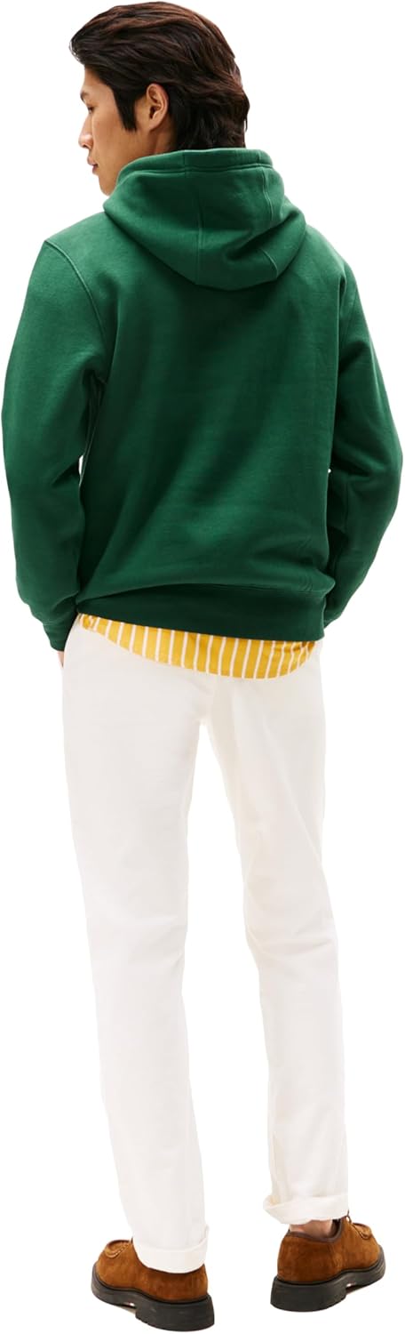 Tommy Hilfiger Men's Medium Weight Fleece Hoodie Sweatshirt With Signature Stripe Logo