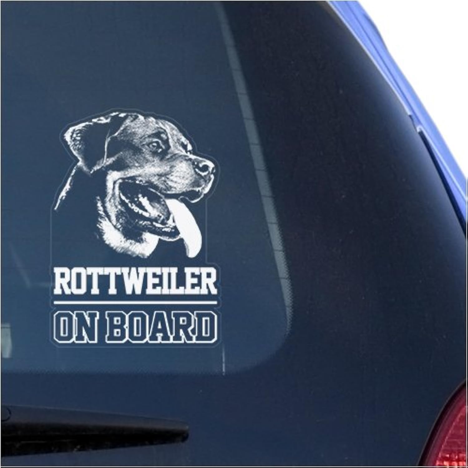 Rottweiler Clear Vinyl Decal Sticker for Window, Rottie Dog Sign Art Print