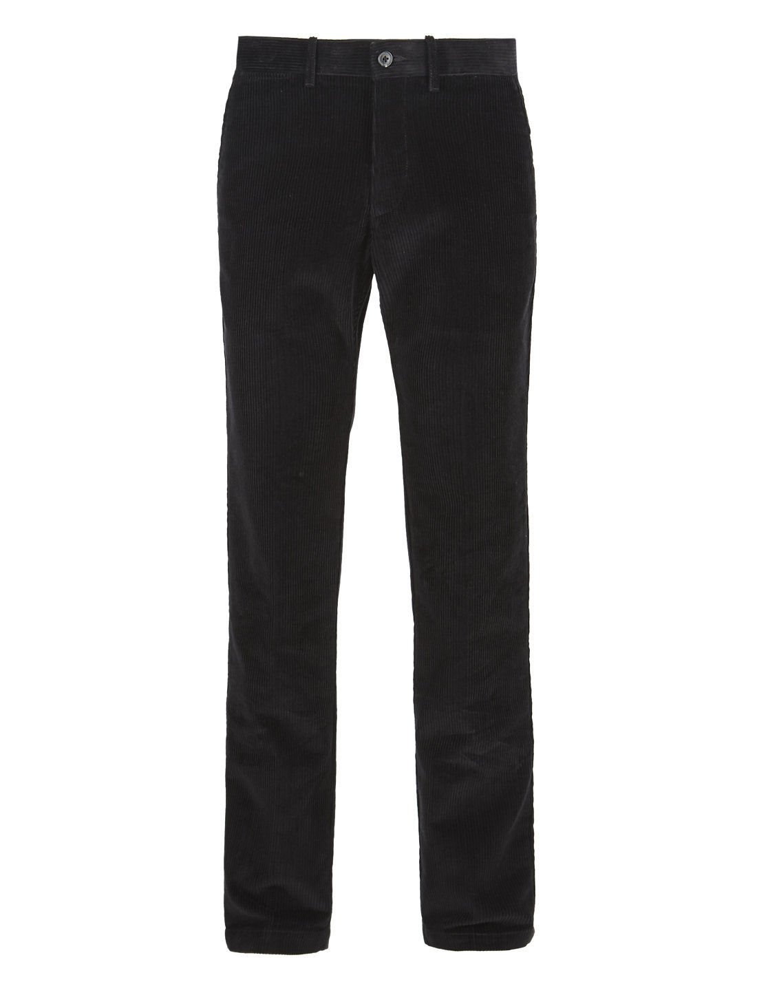 FashionLabels4Less Ex High Street Brand 7114 Mens Pure Cotton Corduroy/Cords Trouser Storm Wear - Colour: Navy, Size: 34 Length: 29"