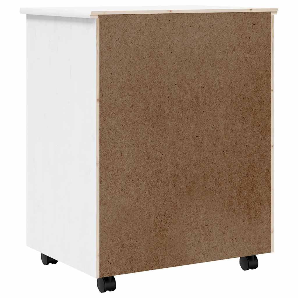 vidaXL - Armario rodante con 6 cajones en color blanco, madera de pino maciza, ideal para sala de estar, oficina, cocina, garaje, sala de manualidades