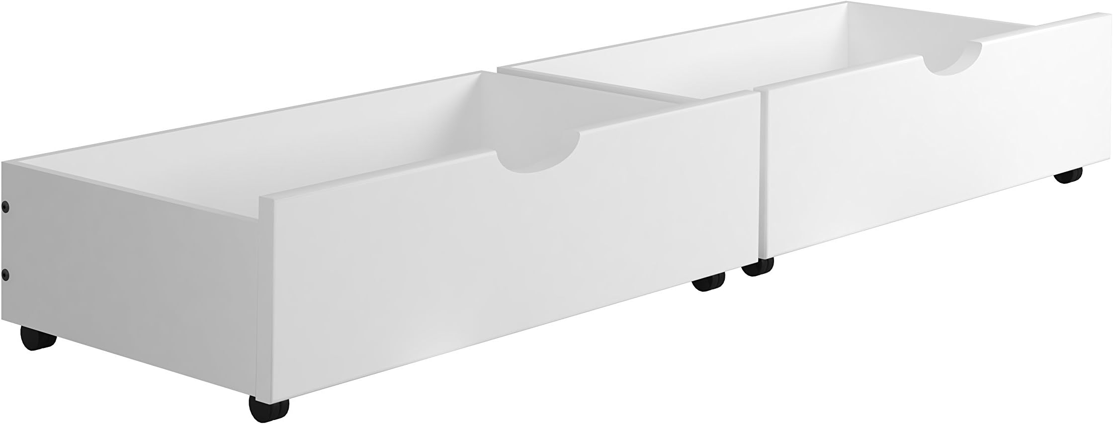 DONCO Kids 505-White Dual Under Bed Storage Drawer, White